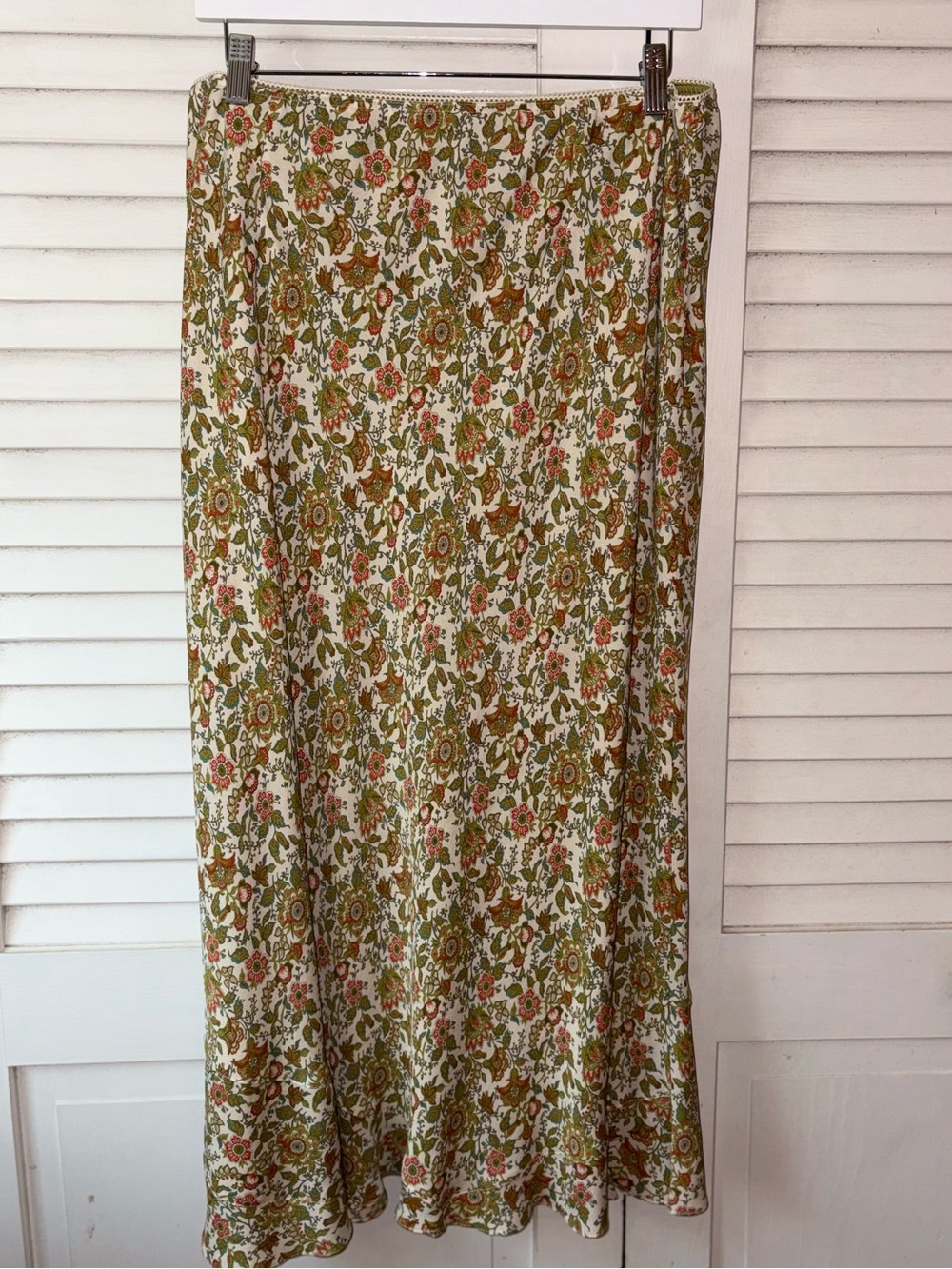 Vintage Sundance Silk Floral Midi Skirt Size 16 Boho Prairie Cottagecore - Picture 4 of 6
